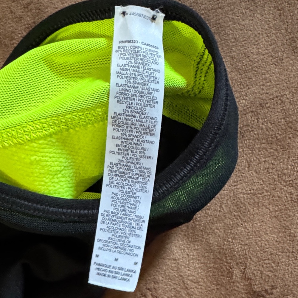Nike Women's Black and Bright Yellow Sports Bra - Picture 3 of 3
